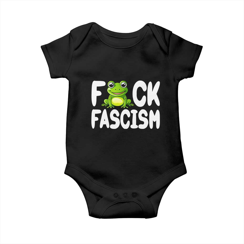 Funny Frog Fck Fascism Baby Onesie Resist Protest Human Rights TS02 Black Print Your Wear