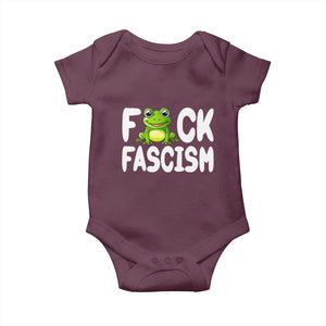 Funny Frog Fck Fascism Baby Onesie Resist Protest Human Rights TS02 Maroon Print Your Wear