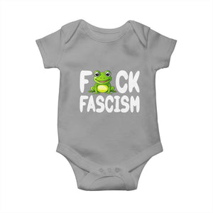 Funny Frog Fck Fascism Baby Onesie Resist Protest Human Rights TS02 Sport Gray Print Your Wear