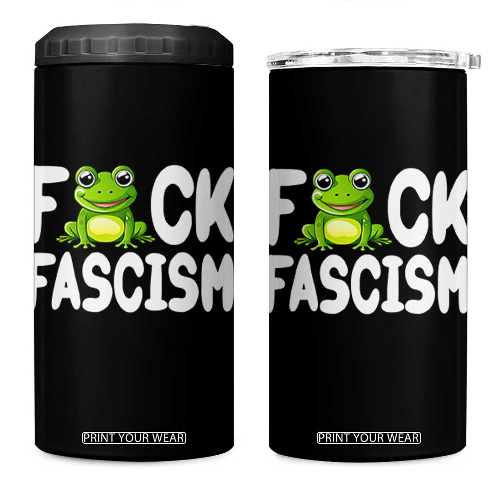 Funny Frog Fck Fascism 4 in 1 Can Cooler Tumbler Resist Protest Human Rights TS02 One Size: 16 oz Black Print Your Wear