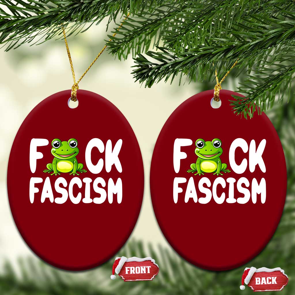 Funny Frog Fck Fascism Ceramic Ornament Resist Protest Human Rights TS02 Print Your Wear