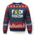 Funny Frog Fck Fascism Ugly Christmas Sweater Resist Protest Human Rights - Print Your Wear