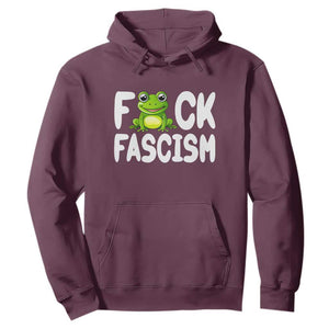 Funny Frog Fck Fascism Hoodie Resist Protest Human Rights TS02 Maroon Print Your Wear