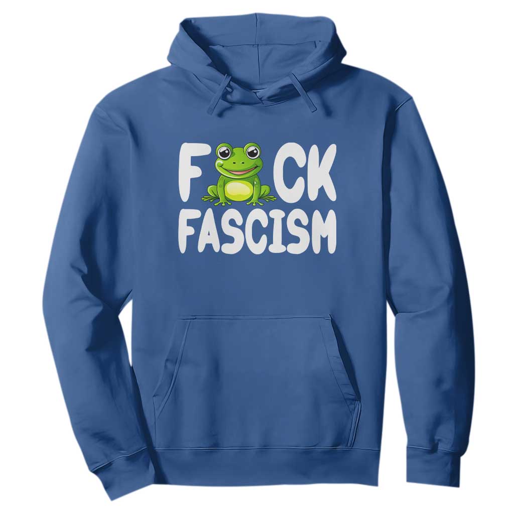 Funny Frog Fck Fascism Hoodie Resist Protest Human Rights TS02 Royal Blue Print Your Wear