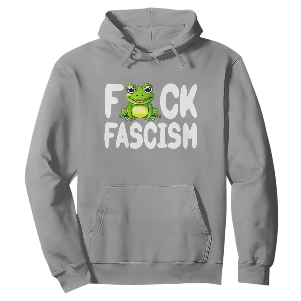 Funny Frog Fck Fascism Hoodie Resist Protest Human Rights TS02 Sport Gray Print Your Wear