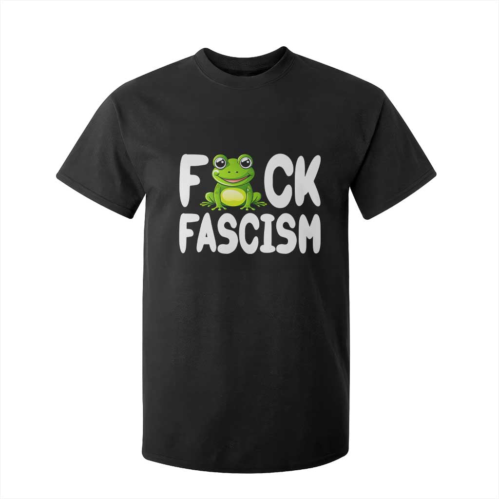Funny Frog Fck Fascism T Shirt For Kid Resist Protest Human Rights - Print Your Wear
