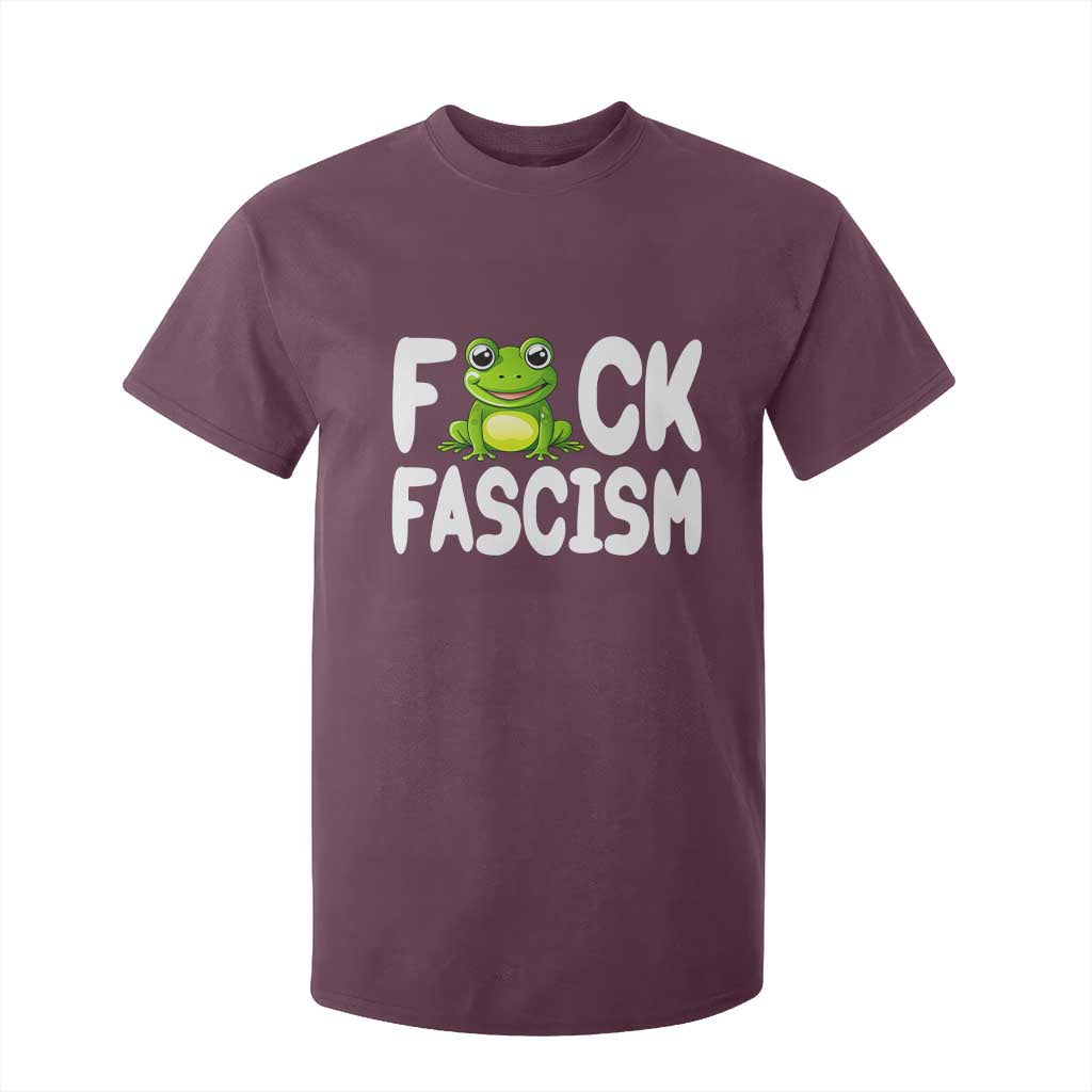 Funny Frog Fck Fascism T Shirt For Kid Resist Protest Human Rights TS02 Maroon Print Your Wear