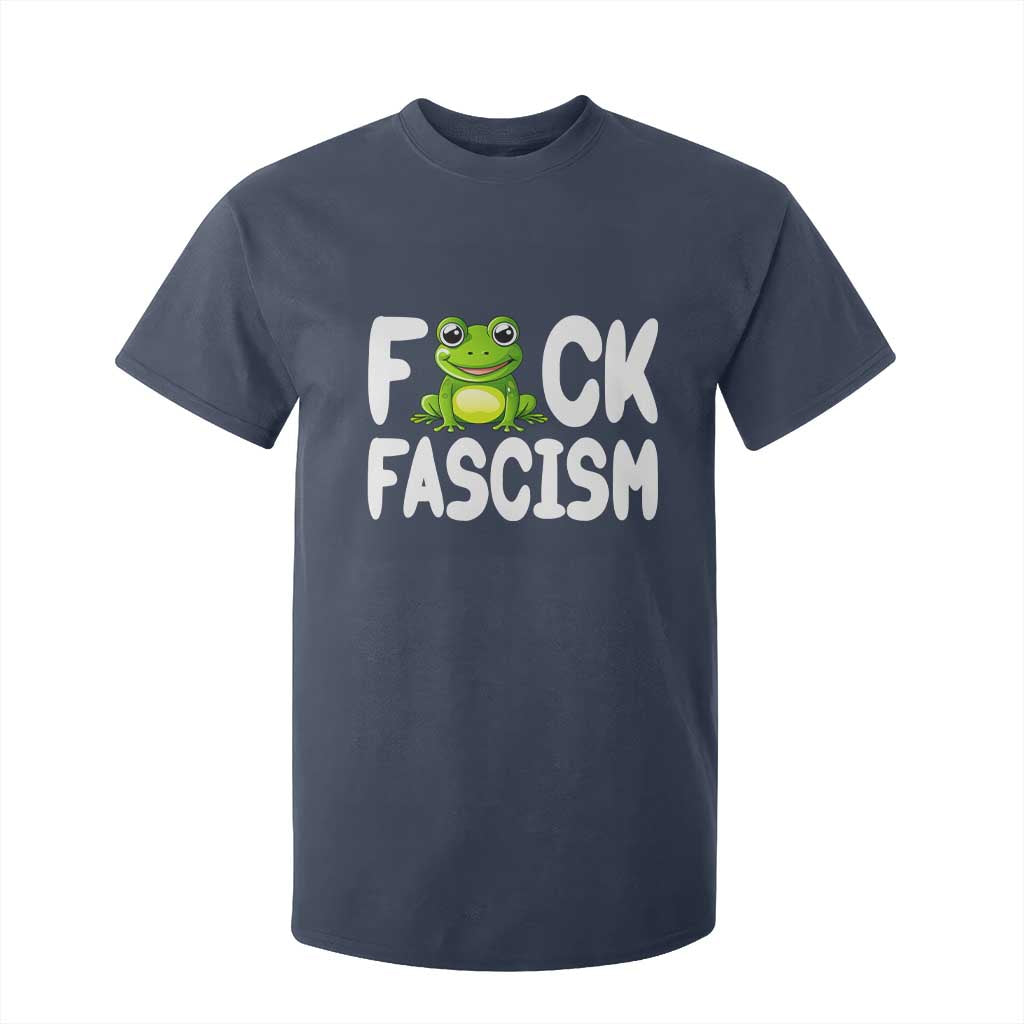 Funny Frog Fck Fascism T Shirt For Kid Resist Protest Human Rights TS02 Navy Print Your Wear