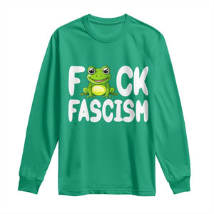 Funny Frog Fck Fascism Long Sleeve Shirt Resist Protest Human Rights TS02 Irish Green Print Your Wear