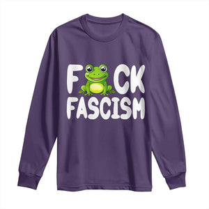 Funny Frog Fck Fascism Long Sleeve Shirt Resist Protest Human Rights TS02 Purple Print Your Wear