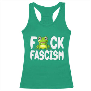 Funny Frog Fck Fascism Racerback Tank Top Resist Protest Human Rights TS02 Irish Green Print Your Wear