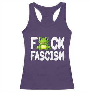 Funny Frog Fck Fascism Racerback Tank Top Resist Protest Human Rights TS02 Purple Print Your Wear