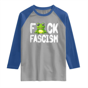 Funny Frog Fck Fascism Raglan Shirt Resist Protest Human Rights TS02 Sport Gray Royal Print Your Wear