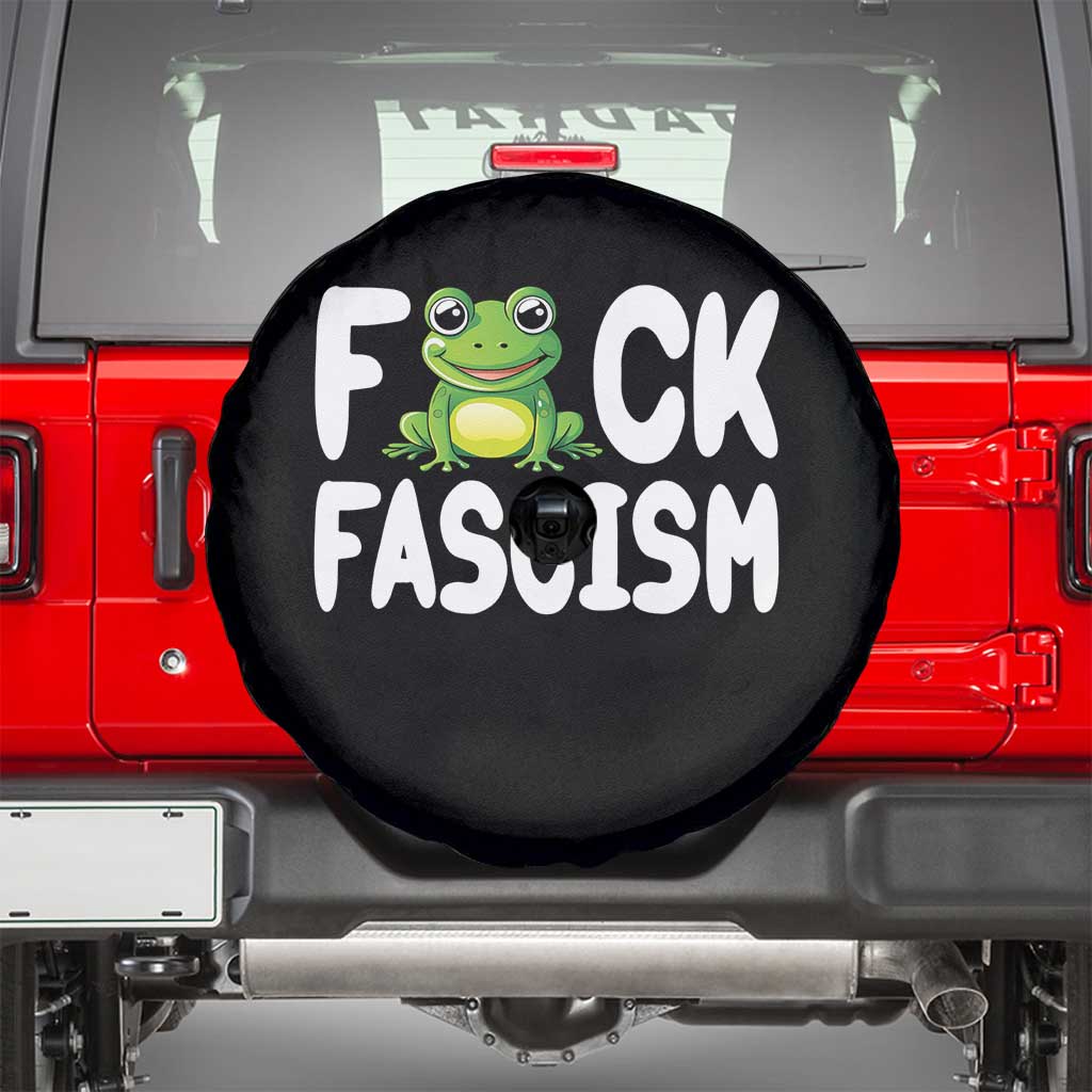Funny Frog Fck Fascism Spare Tire Cover Resist Protest Human Rights TS02 Black Print Your Wear