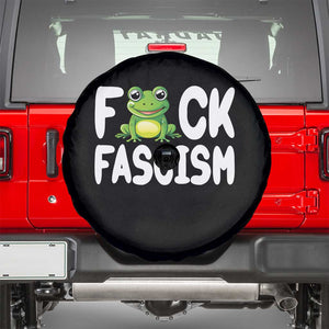 Funny Frog Fck Fascism Spare Tire Cover Resist Protest Human Rights TS02 Black Print Your Wear