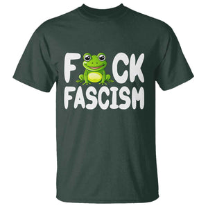 Funny Frog Fck Fascism T Shirt Resist Protest Human Rights TS02 Dark Forest Green Print Your Wear