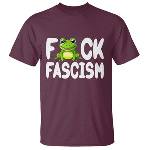 Funny Frog Fck Fascism T Shirt Resist Protest Human Rights TS02 Maroon Print Your Wear