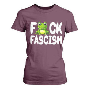 Funny Frog Fck Fascism T Shirt For Women Resist Protest Human Rights TS02 Maroon Print Your Wear