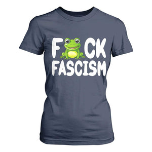 Funny Frog Fck Fascism T Shirt For Women Resist Protest Human Rights TS02 Navy Print Your Wear