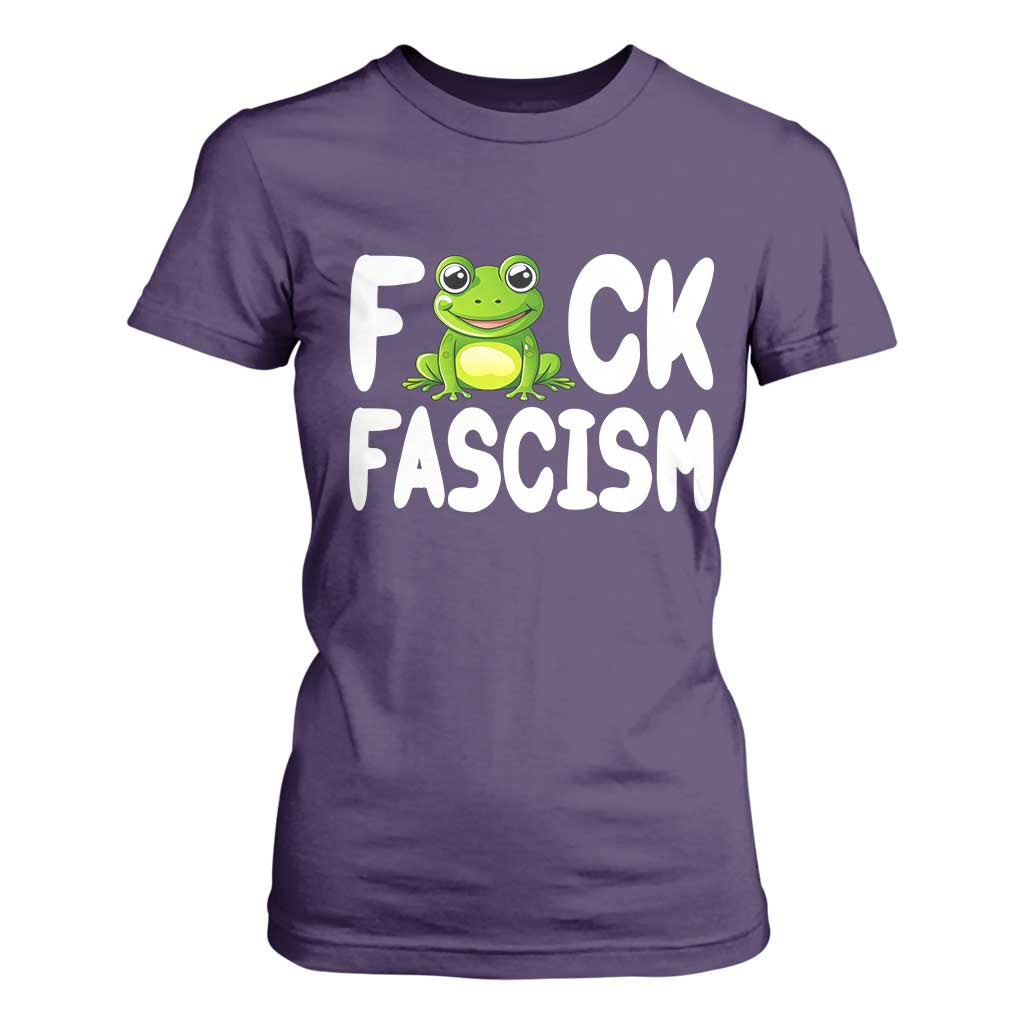 Funny Frog Fck Fascism T Shirt For Women Resist Protest Human Rights TS02 Purple Print Your Wear