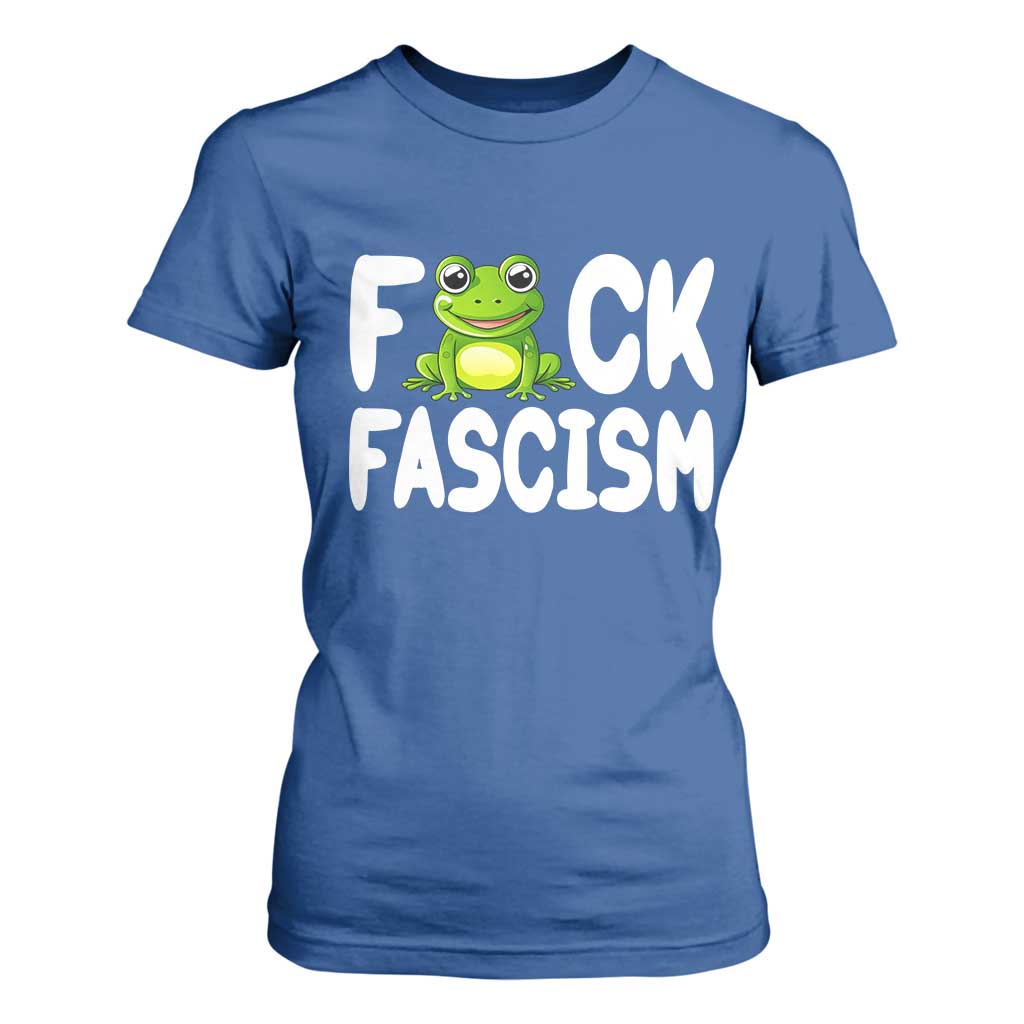 Funny Frog Fck Fascism T Shirt For Women Resist Protest Human Rights TS02 Royal Blue Print Your Wear