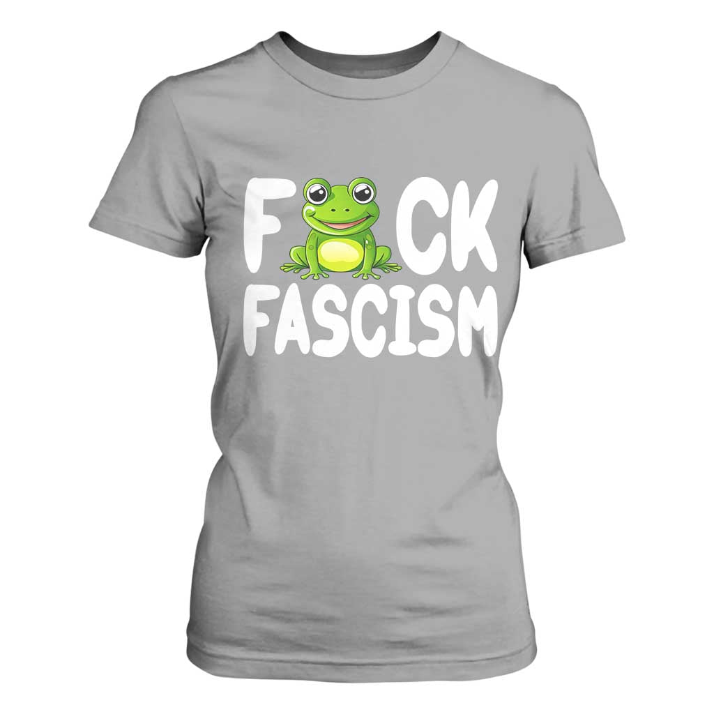 Funny Frog Fck Fascism T Shirt For Women Resist Protest Human Rights TS02 Sport Gray Print Your Wear