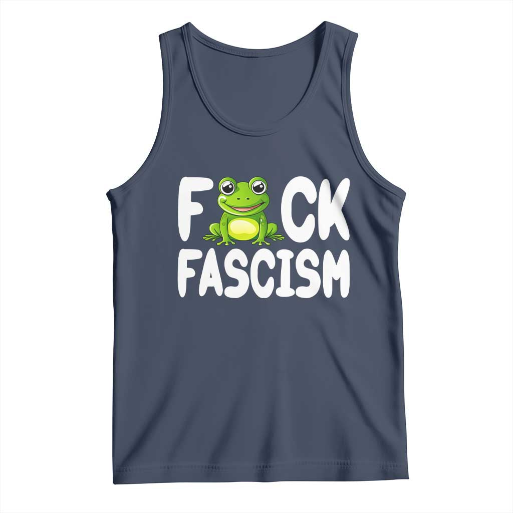 Funny Frog Fck Fascism Tank Top Resist Protest Human Rights TS02 Navy Print Your Wear