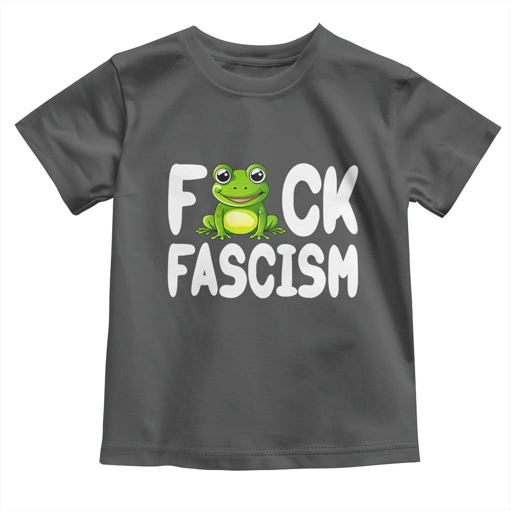 Funny Frog Fck Fascism Toddler T Shirt Resist Protest Human Rights TS02 Dark Heather Print Your Wear