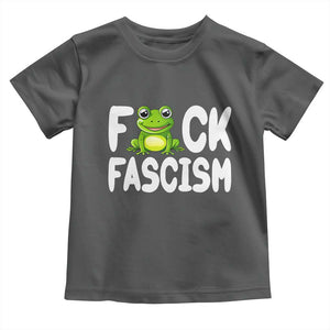 Funny Frog Fck Fascism Toddler T Shirt Resist Protest Human Rights TS02 Dark Heather Print Your Wear