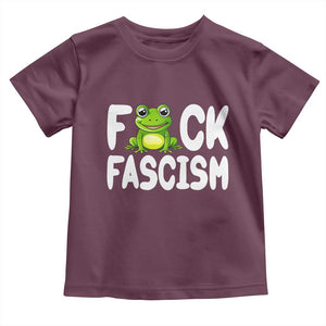 Funny Frog Fck Fascism Toddler T Shirt Resist Protest Human Rights TS02 Maroon Print Your Wear