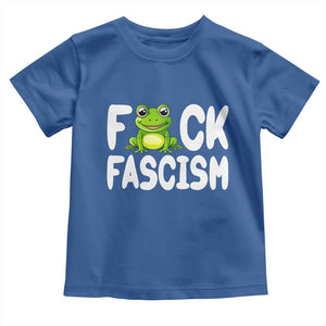 Funny Frog Fck Fascism Toddler T Shirt Resist Protest Human Rights TS02 Royal Blue Print Your Wear