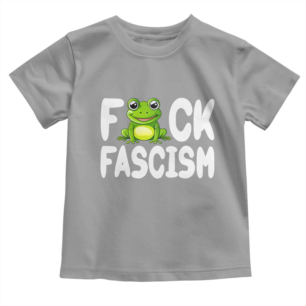 Funny Frog Fck Fascism Toddler T Shirt Resist Protest Human Rights TS02 Sport Gray Print Your Wear