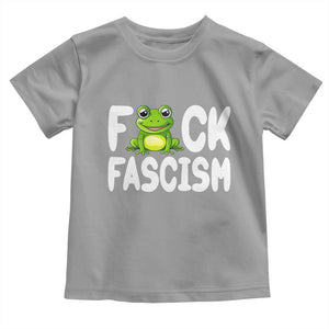Funny Frog Fck Fascism Toddler T Shirt Resist Protest Human Rights TS02 Sport Gray Print Your Wear