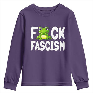 Funny Frog Fck Fascism Youth Sweatshirt Resist Protest Human Rights TS02 Purple Print Your Wear