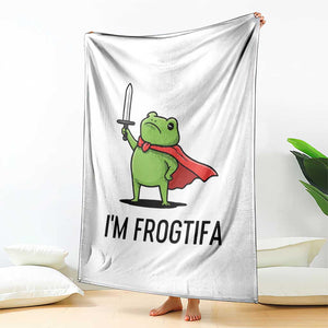 Funny Huzzah Frog Throw Blanket Im Frogtifa Knight Resist Protest - Print Your Wear