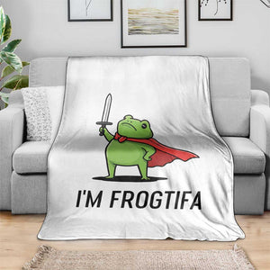 Funny Huzzah Frog Throw Blanket Im Frogtifa Knight Resist Protest - Print Your Wear