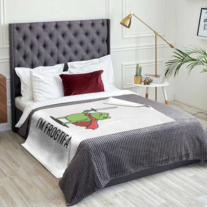 Funny Huzzah Frog Throw Blanket Im Frogtifa Knight Resist Protest - Print Your Wear
