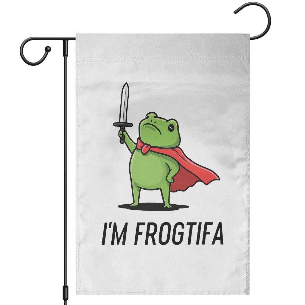 Funny Huzzah Frog Garden Flag Im Frogtifa Knight Resist Protest TS02 White Print Your Wear