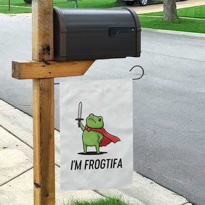 Funny Huzzah Frog Garden Flag Im Frogtifa Knight Resist Protest - Print Your Wear