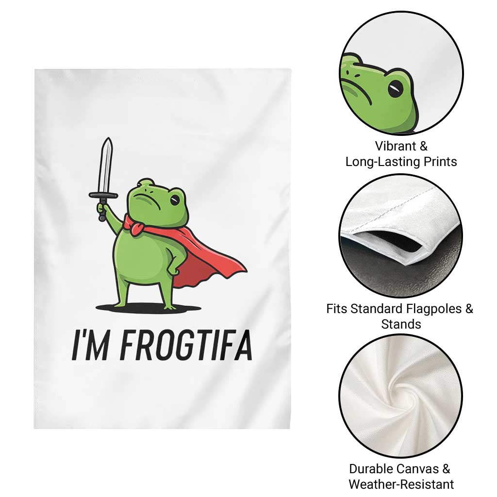 Funny Huzzah Frog Garden Flag Im Frogtifa Knight Resist Protest TS02 Print Your Wear