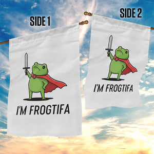 Funny Huzzah Frog Garden Flag Im Frogtifa Knight Resist Protest - Print Your Wear