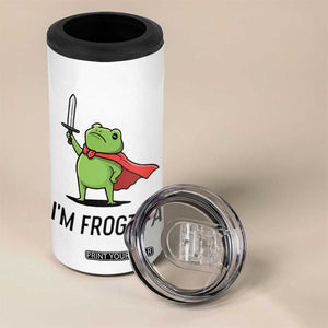 Funny Huzzah Frog 4 in 1 Can Cooler Tumbler Im Frogtifa Knight Resist Protest TS02 Print Your Wear