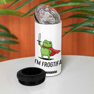 Funny Huzzah Frog 4 in 1 Can Cooler Tumbler Im Frogtifa Knight Resist Protest TS02 Print Your Wear