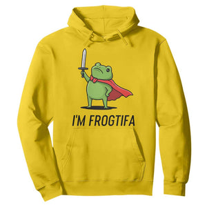 Funny Huzzah Frog Hoodie Im Frogtifa Knight Resist Protest - Print Your Wear