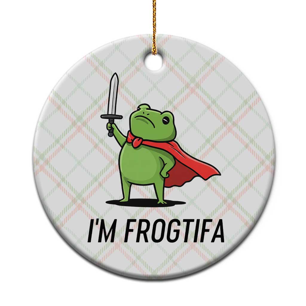 Funny Huzzah Frog Ceramic Ornament Im Frogtifa Knight Resist Protest TS02 1pc Christmas Plaid Print Your Wear