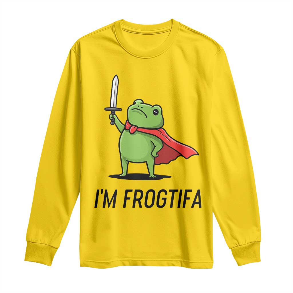 Funny Huzzah Frog Long Sleeve Shirt Im Frogtifa Knight Resist Protest TS02 Daisy Print Your Wear