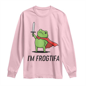 Funny Huzzah Frog Long Sleeve Shirt Im Frogtifa Knight Resist Protest TS02 Light Pink Print Your Wear