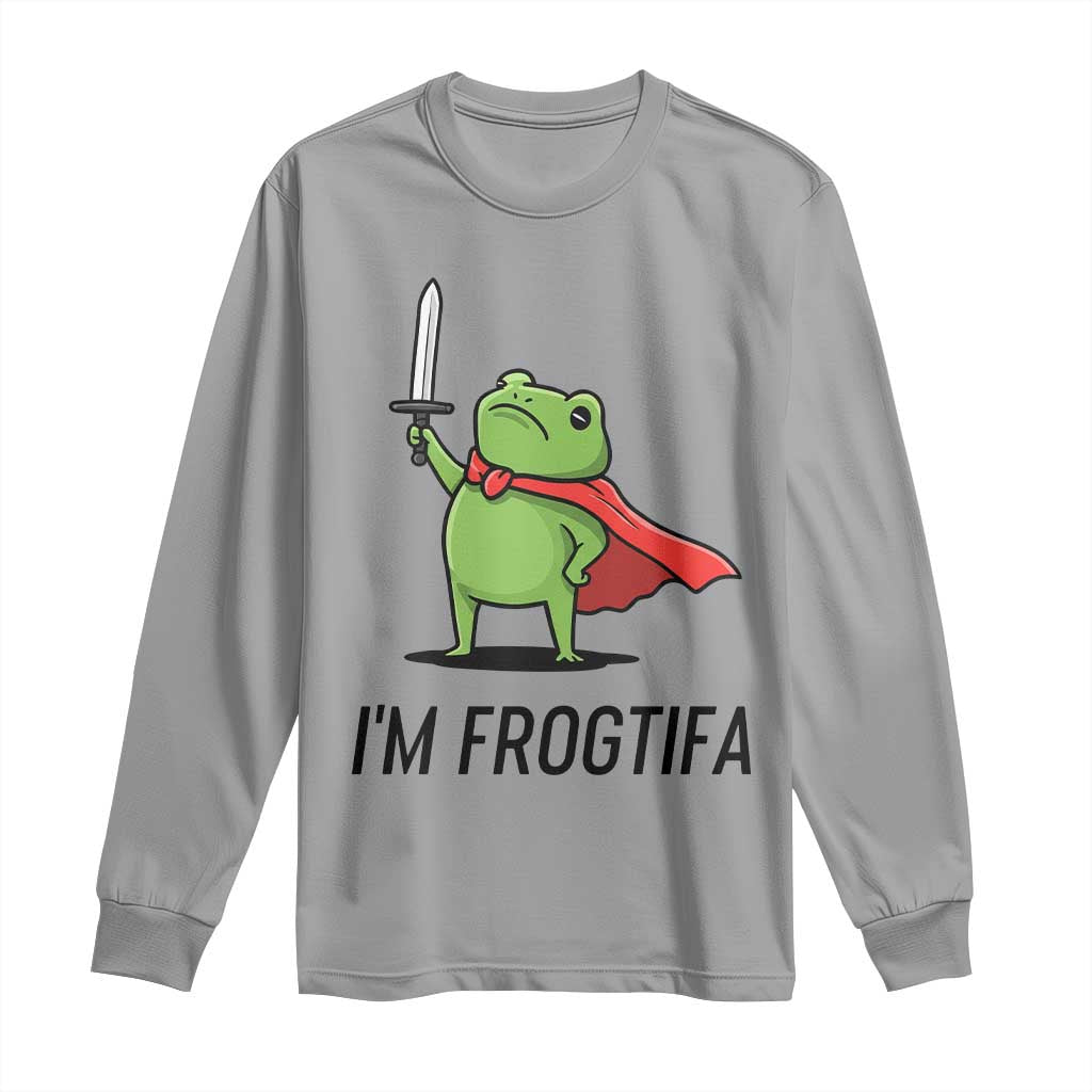 Funny Huzzah Frog Long Sleeve Shirt Im Frogtifa Knight Resist Protest - Print Your Wear