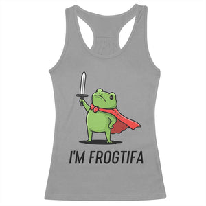 Funny Huzzah Frog Racerback Tank Top Im Frogtifa Knight Resist Protest TS02 Sport Gray Print Your Wear