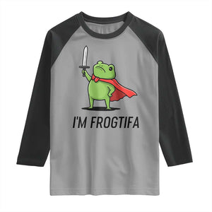 Funny Huzzah Frog Raglan Shirt Im Frogtifa Knight Resist Protest TS02 Sport Gray Black Print Your Wear